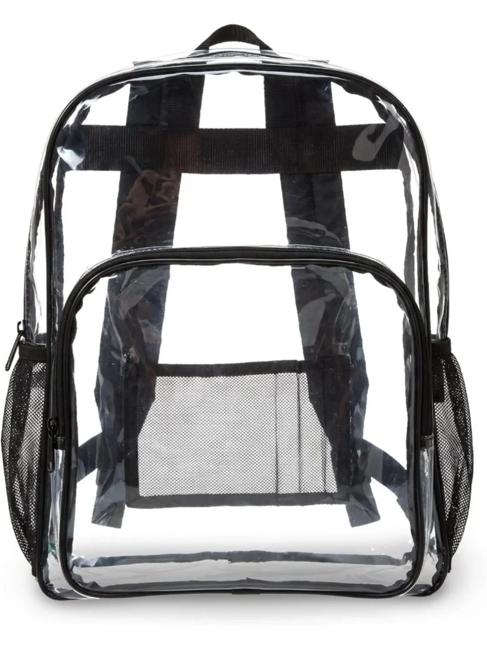 Clear Transparent School Backpack, Water-Resistant PVC, Reinforced Straps